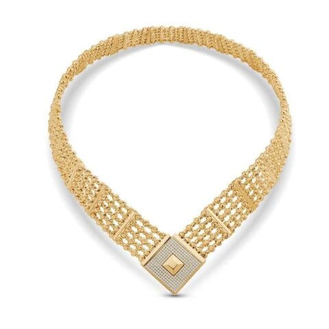 14 Ayar Altın Beş Sıra Choker Kolye