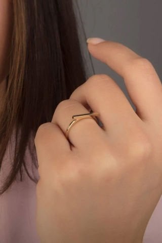14 Ayar Altın Taşsız Fantazi Yüzük