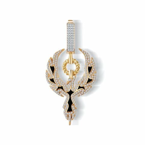 14 Ayar Altın Taşlı Anka Kuşu Charm
