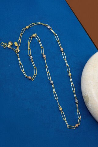 14 Ayar Altın Üç Renkli Dorikalı Ataç Kolye