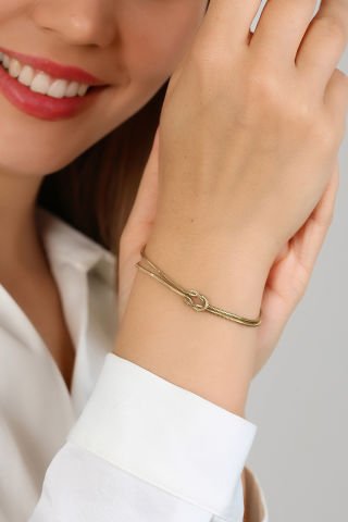 14 Ayar Altın Düğümlü İtalyan Bileklik