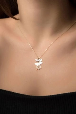14 Ayar Altın Üçlü Yusufçuk Kolye