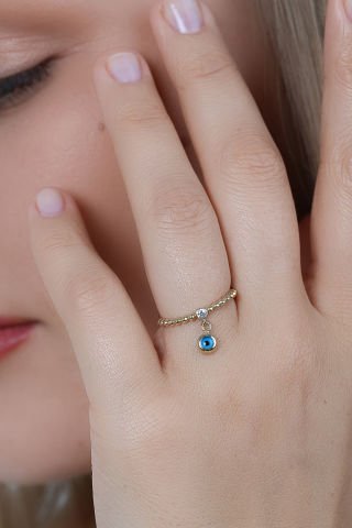 14 Ayar Altın Göz Sallantılı Yüzük