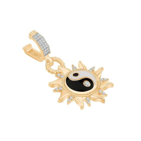 14 Ayar Altın Yin Yang Kolye Ucu Charm