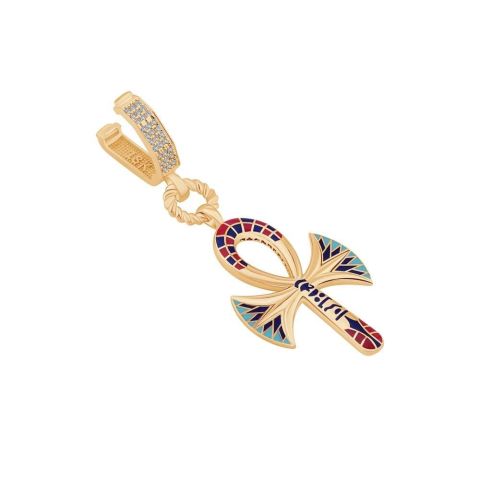 14 Ayar Altın Renkli Ankh Charm Kolye Ucu