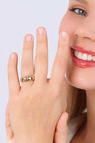 14 Ayar Altın Zikzak Model Yüzük