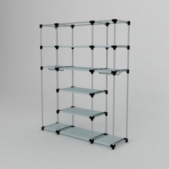 Portatif Desenli Plastik Borulu Hangar Bez Dolap