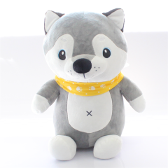 Oturan Fularlı Yavru Pug ve Kurt Peluş Oyuncak 40Cm 1 Adet Fiyatıdır