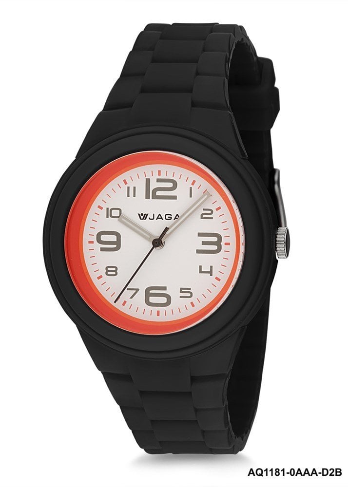 JAGA ANALOG BAYAN KOL SAATİ SİYAH SİLİKON AQ1181-OAAA-D2B