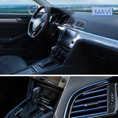 BUFFER® Mavi Araba Oto Trim Dekorasyon Şeridi Kauçuk Elastik Kolay Kurulum 5 metre Şerit Bant