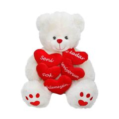 Aşk Mesajlı Peluş Ayı 45 cm. 1 Adet Fiyatıdır