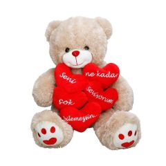 Aşk Mesajlı Peluş Ayı 45 cm. 1 Adet Fiyatıdır