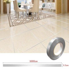 BUFFER® 50 Metre Fayans Arası Şerit Dekoratif Yapışkan Renkli Dekor Su Geçirmez Sızdırmaz Gümüş Bant Kaplama