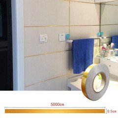 BUFFER® 50 Metre Fayans Arası Şerit Dekoratif Yapışkan Renkli Dekor Su Geçirmez Sızdırmaz Altın Bant Kaplama