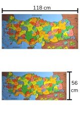 BUFFER® Renkli Türkiye Haritası Manyetik Yapıştırıcı Gerektirmeyen Duvar Stickerı 118 CM * 56 CM