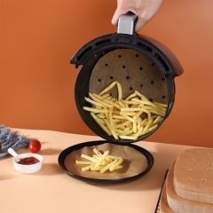 BUFFER® 100 Adet  Airfryer Pişirme Kağıdı Tek Kullanımlık Hava Fritözü Yuvarlak Delikli Model