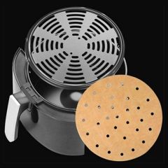 BUFFER® 100 Adet  Airfryer Pişirme Kağıdı Tek Kullanımlık Hava Fritözü Yuvarlak Delikli Model