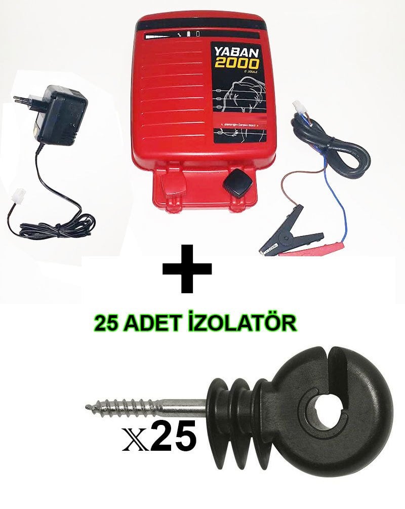 Yaban 2000 Elektrikli Çit Makinesi +25 adet İzolatör