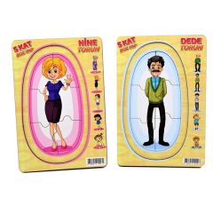 1113-1114  CC, Ahşap Memo Nine-Dede-Torun Yapboz