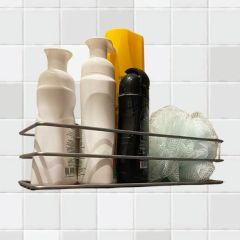 BUFFER® Kendiliğinden Yapışkanlı Krom Paslanmaz Metal Şampuanlık Banyo Düzenleyici Raf