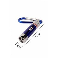 BUFFER®  3 Fonksiyonlu Kırmızı Beyaz Işıklı Led Lazer Kedi Köpek Oyuncak Anahtarlık