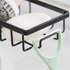 BUFFER® Paslanmaz Çelik Mutfak Banyo Musluğuna Sabitlenebilir Sabunluk