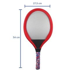 BUFFER® Işıklı Badminton Seti Hafif Portatif Taşınabilir Fileli Işıklı Raket Işıklı Topu Dahil