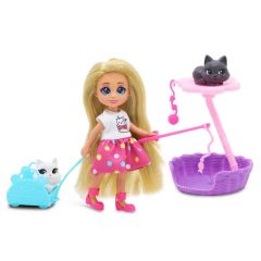 S01081125 DREAMEEZ MİNİ BEBEK VE KEDİ SETİ -SUN