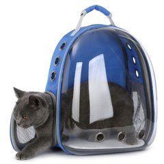 BUFFER® Şeffaf Astronot Kapsül Kedi Köpek Seyahat Yolculuk Fermuarlı Hava Alan Taşınabilir Sırt Çantası