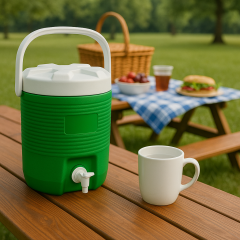 6 LT Kale 1010 Soğuk Su Termosu Musluklu Piknik Termos Yeşil