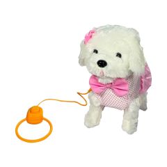 PFT-B025 PELUŞ TASMALI YÜRÜYEN KÖPEK PEMBE -VRD