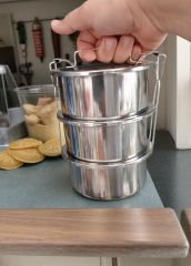 Abant Çelik Sefer Tası 12x6 cm Diyet Yemek Taşıma Kabı 3 Katlı No:1 (1/3)