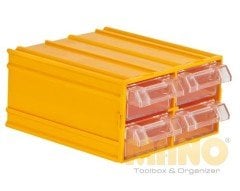 Mano Plastik Çekmeceli Sarı Kutu K-32   110mm x 120mm x 62mm