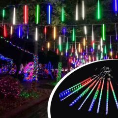 BUFFER® 10 Adet İç ve Dış Mekan İçin Uyumlu Renkli RGB Akan Meteor Led