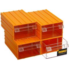 Mano Plastik Çekmeceli Sarı Kutu K-40  124 mm x 196 mm x 80 mm