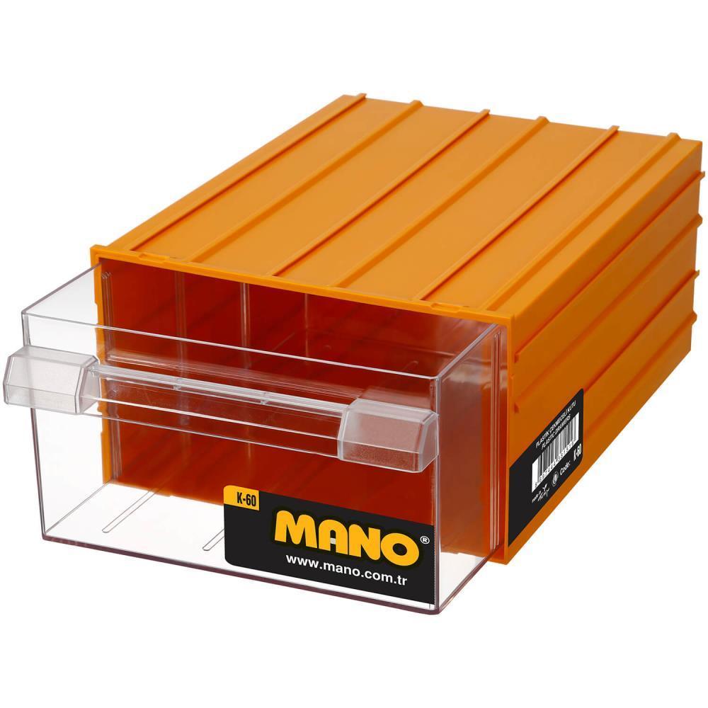 Mano Plastik Çekmeceli Sarı Kutu K-60 260 mm x 340 mm x 150 mm
