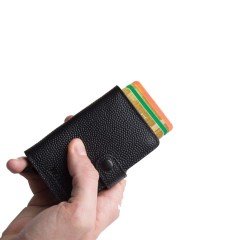 BUFFER® Walsmart Otomatik Mekanizmalı Kredi Kartlık Hakiki Deri Akıllı Cüzdan