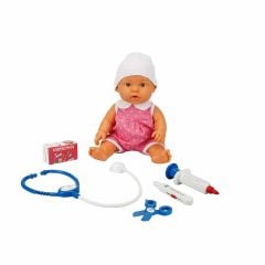 30111 Bebelou Doktor Zamanı Sesli Bebek Seti 35 cm -Sunman