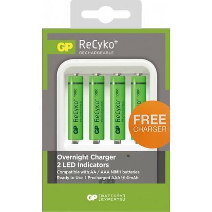 GP ReCyko+ 4'lü 1000mAh AAA Şarj Edilebilir Pil + Pil Şarj Cihazı