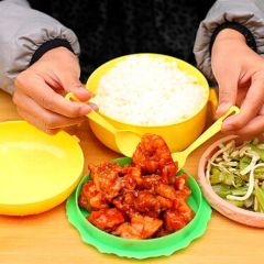 BUFFER® Hamburger Tasarımlı Çatal Bıçaklı Saklama ve Beslenme Kabı Kutusu
