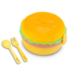 BUFFER® Hamburger Tasarımlı Çatal Bıçaklı Saklama ve Beslenme Kabı Kutusu