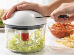 BUFFER® İpli Çekmeli Pratik Meyve Sebze Doğrayıcı 2 Bıçaklı El Blender