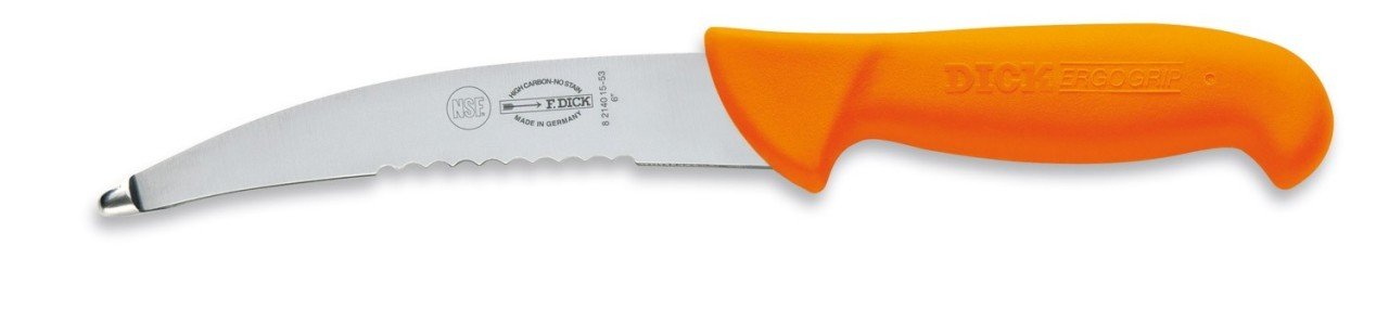 Alman malı FDICK 2140 ErgoGrip Eğik Tırtıklı Bağırsak İşleme Kasap Bıçağı 15 cm