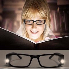 BUFFER® Led Işıklı Pratik Camsız Kitap Aydınlatma Gözlüğü Okuma Lambası