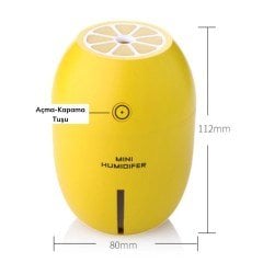 BUFFER® Limon Tipi Mini Hava Oda Nemlendirici Ledli Işıklı Buhar Makinesi