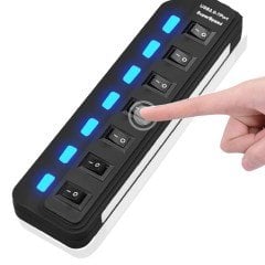 BUFFER® Çok Amaçlı 7 Port Girişli Güçlü Usb 2.0 Çoklayıcı Çoğaltıcı Adaptör Switch Splitter Hub