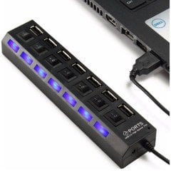 BUFFER® Çok Amaçlı 7 Port Girişli Güçlü Usb 2.0 Çoklayıcı Çoğaltıcı Adaptör Switch Splitter Hub
