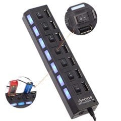 BUFFER® Çok Amaçlı 7 Port Girişli Güçlü Usb 2.0 Çoklayıcı Çoğaltıcı Adaptör Switch Splitter Hub
