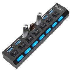 BUFFER® Çok Amaçlı 7 Port Girişli Güçlü Usb 2.0 Çoklayıcı Çoğaltıcı Adaptör Switch Splitter Hub