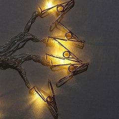 BUFFER® Bakır Renkli Led Işıklı Fotoğraf Asma Işık Süsleme Mandalları